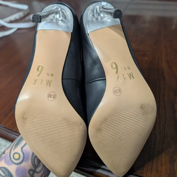 3/$30 Mix No 6 Black And Clear Heels - Picture 8 of 8